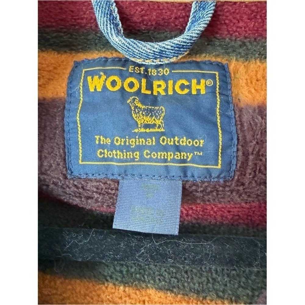 Vtg Woolrich Blanket Lined Denim Jacket Southwestern Barn Chore Aztec Trucker‎ M - Picture 4 of 10